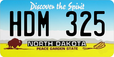 ND license plate HDM325
