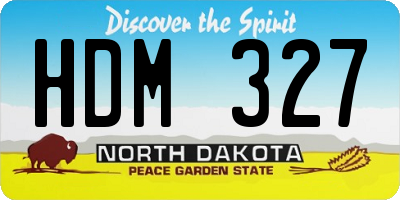 ND license plate HDM327