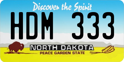 ND license plate HDM333