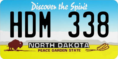 ND license plate HDM338