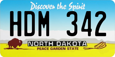 ND license plate HDM342