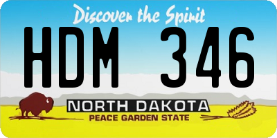 ND license plate HDM346