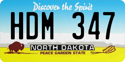 ND license plate HDM347