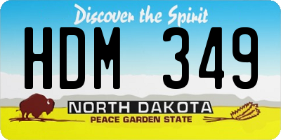 ND license plate HDM349