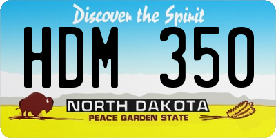 ND license plate HDM350