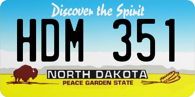 ND license plate HDM351