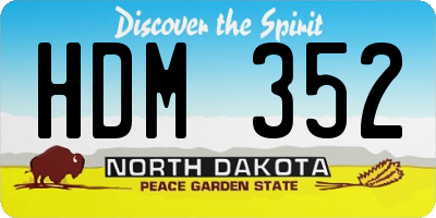 ND license plate HDM352