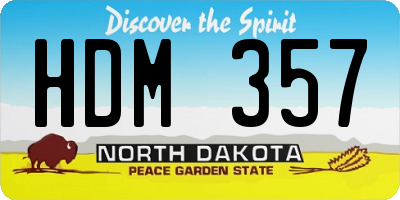 ND license plate HDM357