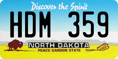 ND license plate HDM359