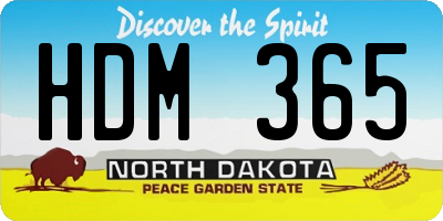 ND license plate HDM365
