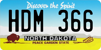 ND license plate HDM366