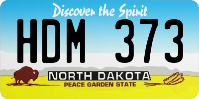 ND license plate HDM373
