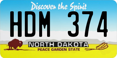ND license plate HDM374