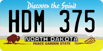 ND license plate HDM375