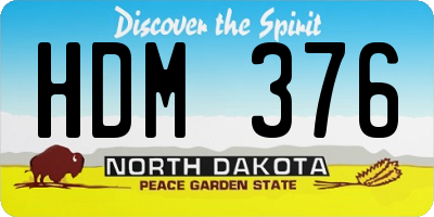 ND license plate HDM376