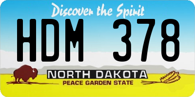 ND license plate HDM378