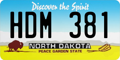 ND license plate HDM381