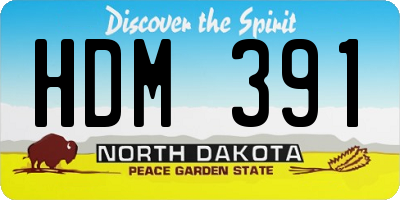 ND license plate HDM391