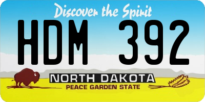 ND license plate HDM392