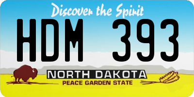 ND license plate HDM393