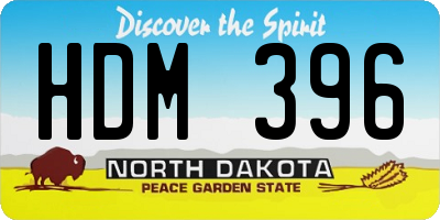 ND license plate HDM396