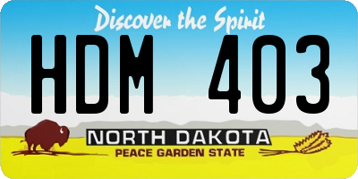 ND license plate HDM403