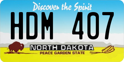ND license plate HDM407