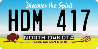 ND license plate HDM417