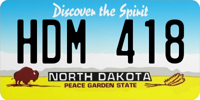 ND license plate HDM418