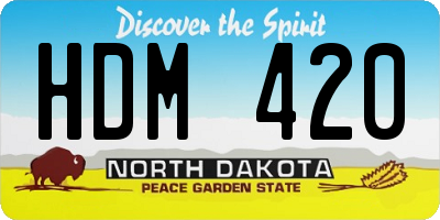 ND license plate HDM420