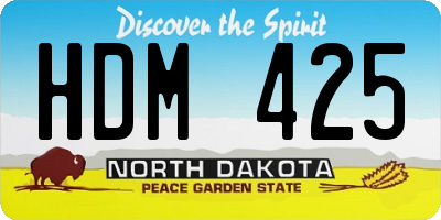 ND license plate HDM425