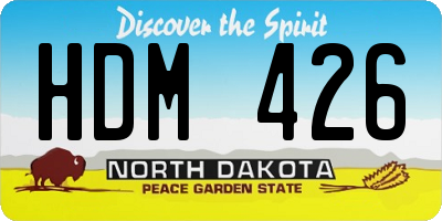 ND license plate HDM426