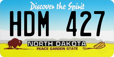 ND license plate HDM427