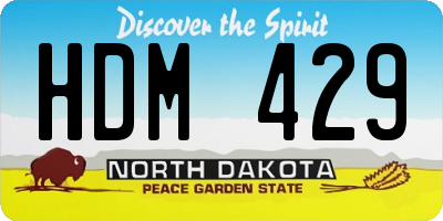 ND license plate HDM429