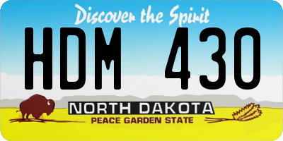 ND license plate HDM430