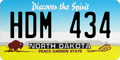ND license plate HDM434