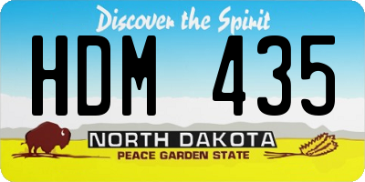 ND license plate HDM435