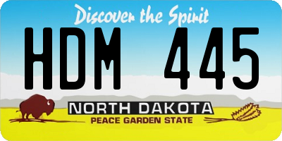 ND license plate HDM445