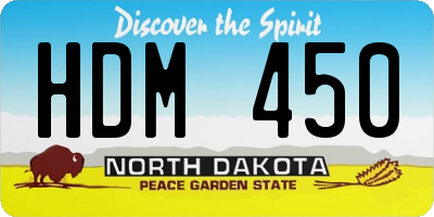 ND license plate HDM450