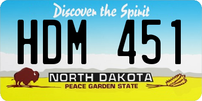 ND license plate HDM451