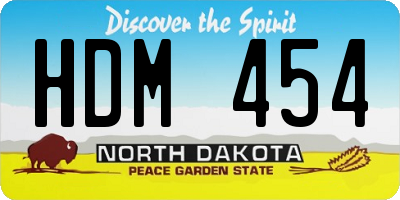 ND license plate HDM454