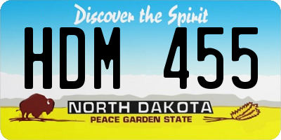 ND license plate HDM455