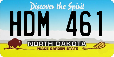 ND license plate HDM461