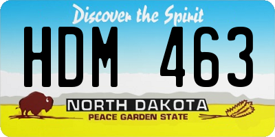 ND license plate HDM463