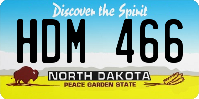 ND license plate HDM466