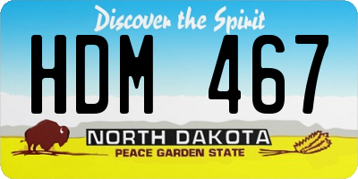 ND license plate HDM467