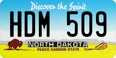 ND license plate HDM509