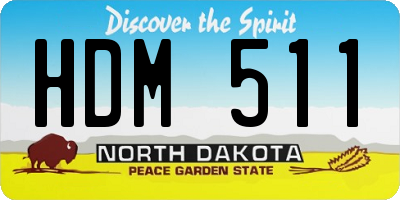 ND license plate HDM511