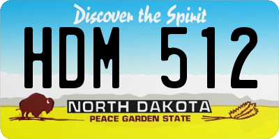 ND license plate HDM512
