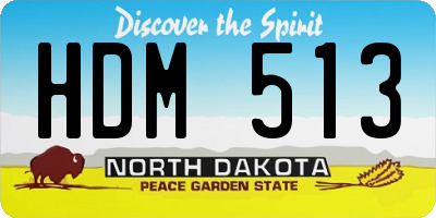 ND license plate HDM513